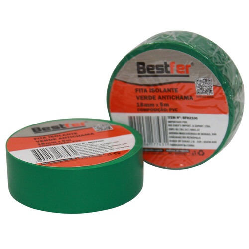 Fita isolante antichama 18 mm x 5 m verde - BFH2100