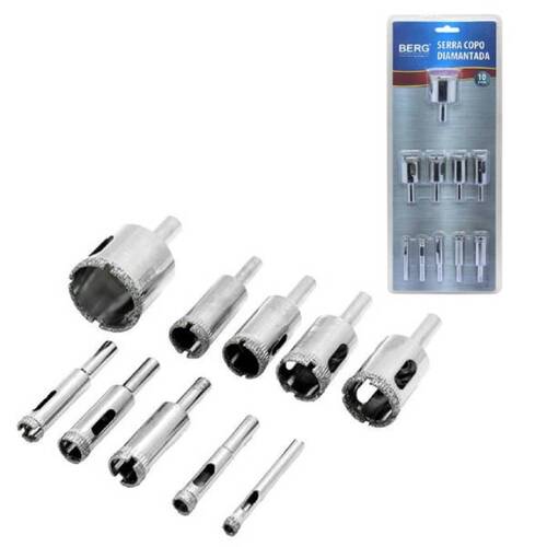 Serra copo diamantada de 6 a 32 mm com 10 pe�as - 