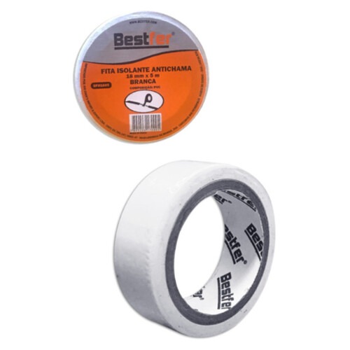 Fita isolante antichama 18 mm x 5 m branca - BFH1605