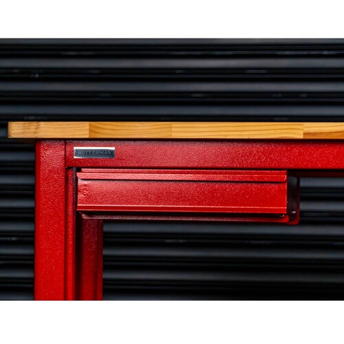 Bancada aberta com 02 gavetas e tampo de madeira pinus - RLL-210 