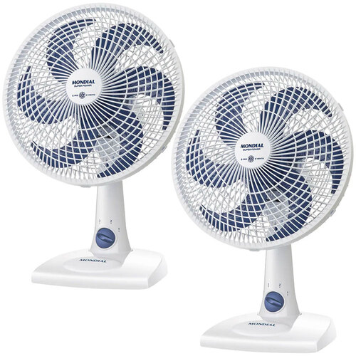 Kit 2 Ventiladores de mesa 30 cm 6 p�s 3 velocidades Super Power- VSP-30-W  110V