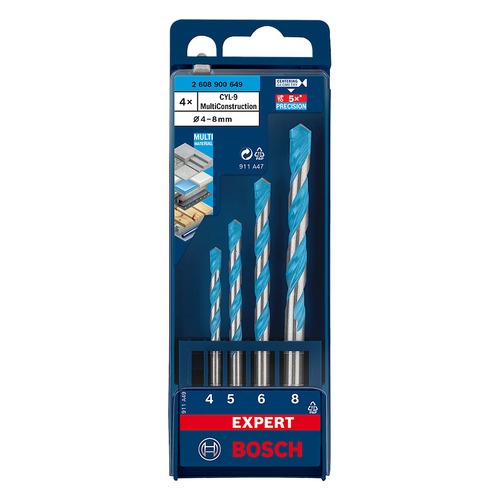 Jogo brocas multi material 4 a 8 mm com 4 pe�as - CYL-3 Multi Construction