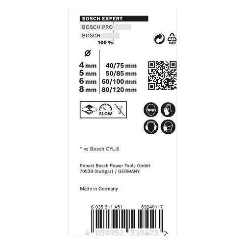 Jogo brocas multi material 4 a 8 mm com 4 pe�as - CYL-3 Multi Construction