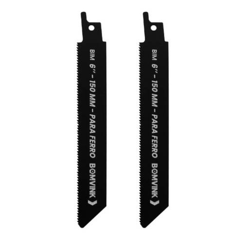 L�mina serra sabre 150 mm 14 dentes para metal 2 pe�as - BOM-5137