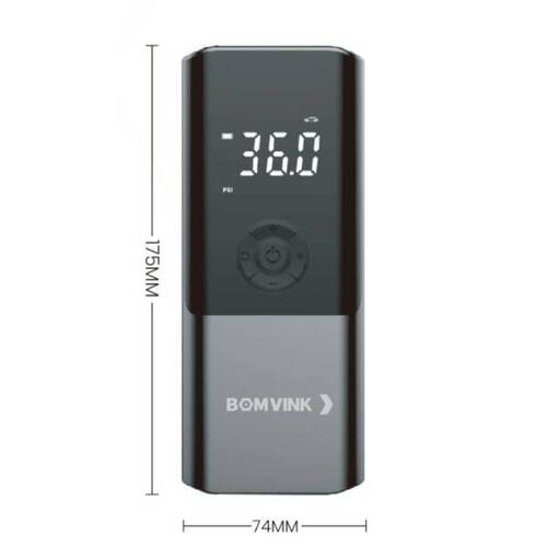 Mini Compressor de ar port�til digital recarreg�vel 150 PSI com LED - BOM-8906