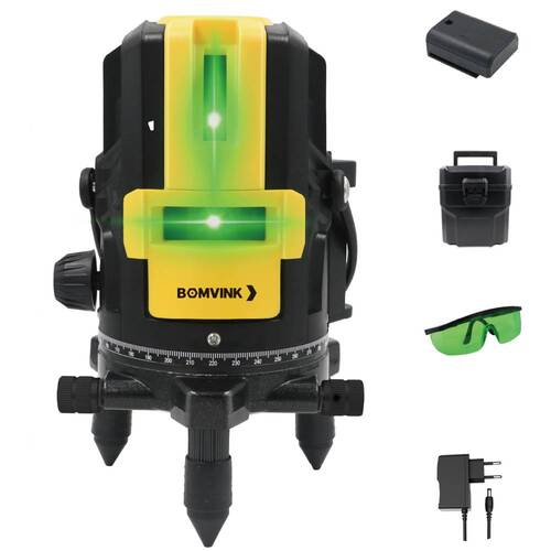 N�vel a laser verde bateria 2 linhas com maleta e �culos - BOM-6210