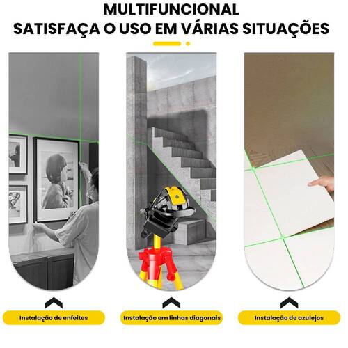 N�vel a laser verde bateria 2 linhas com maleta e �culos - BOM-6210