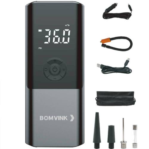 Mini Compressor de ar port�til digital recarreg�vel 150 PSI com LED - BOM-8906