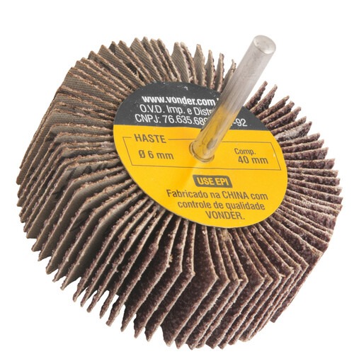 Roda de lixa 80 mm x 30 mm com haste gr�o 36