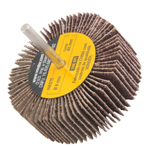 Roda de lixa 80 mm x 30 mm com haste gr�o 36