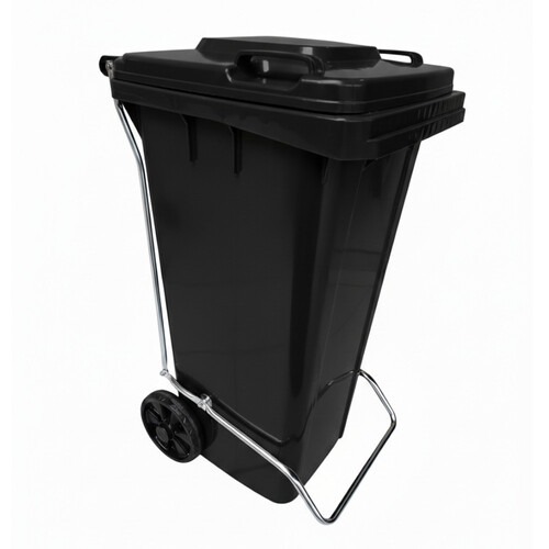 Lixeira pl�stica 120 litros com pedal e rodas