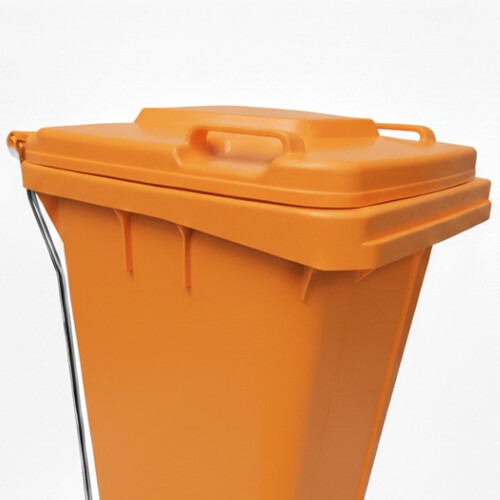 Lixeira pl�stica 120 litros com pedal e rodas