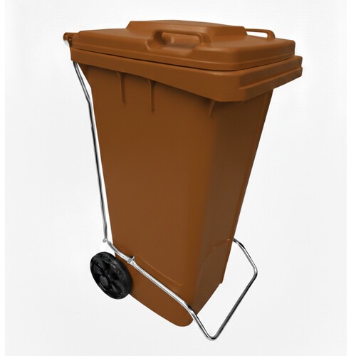 Lixeira pl�stica 120 litros com pedal e rodas