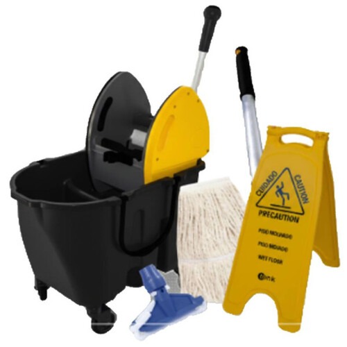 Kit balde espremedor Due 30L amarelo e preto com 5 pe�as