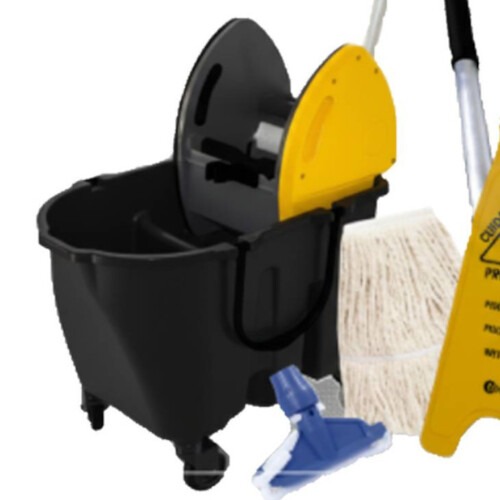 Kit balde espremedor Due 30L amarelo e preto com 5 pe�as