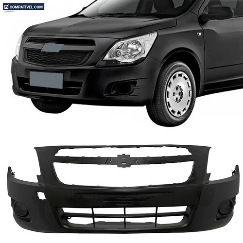 Para-choque Cobalt 2012 a 2015 dianteiro preto liso sem farol - 1660