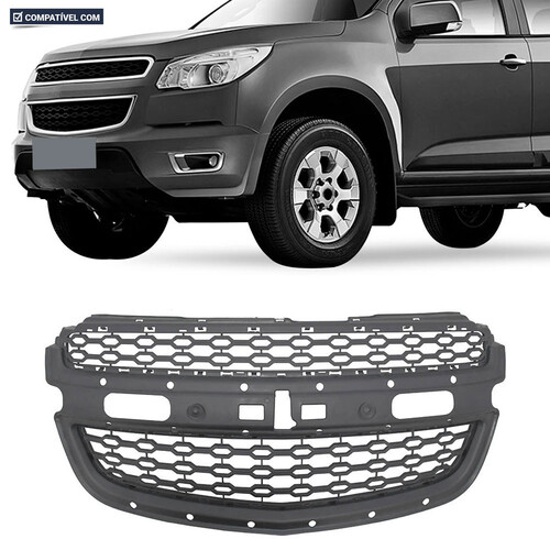 Grade S10 2012 a 2016 dianteira superior preto liso - 1687