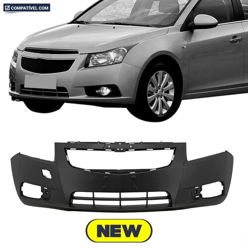 Para-choque Cruze Sedan 2011 a 2014 dianteiro preto liso com e sem farol - 1749