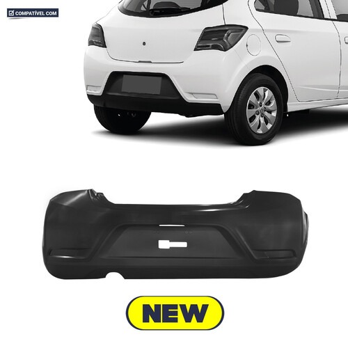 Para-choque Onix 2016 a 2019 traseiro preto liso parcial sem sensor - 1769
