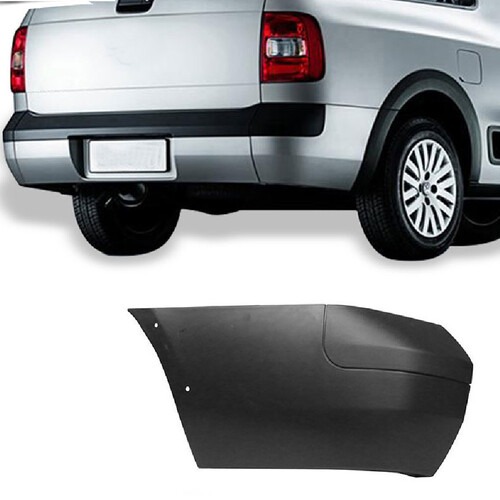 Para-choque Saveiro G5 2009 a 2013 Saveiro G6 2013 a 2016 traseiro esquerdo preto liso - 6482 Para-choque Saveiro G5 2009 a 2013 Saveiro G6 2013 a 2016 traseiro esquerdo preto liso - 6482