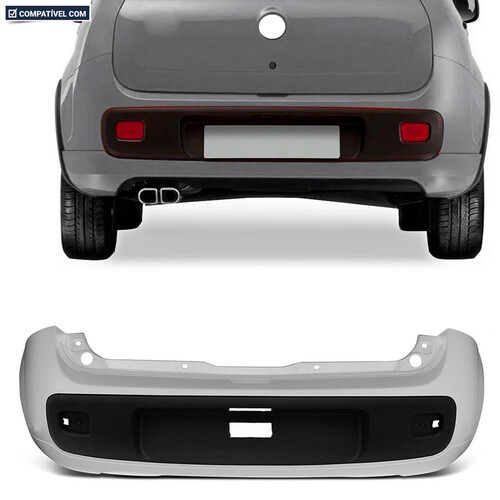 Para-choque Uno Sporting 2011 a 2014 traseiro preto primer - 3427