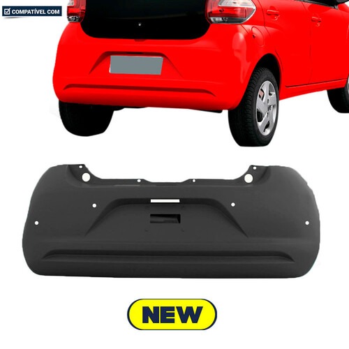 Para-choque Mobi 2016 a 2022 traseiro preto com furo para sensor - 3382 Para-choque Mobi 2016 a 2022 traseiro preto com furo para sensor - 3382