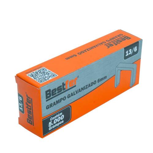 Grampo para grampeador manual 10,5 x 6 mm 13/6 com 5000 peças - BFH3694 Grampo para grampeador manual 10,5 x 6 mm 13/6 com 5000 peças - BFH3694