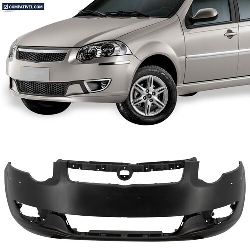 Para-choque Palio Weekend 2013 a 2020 dianteiro preto liso - 3469