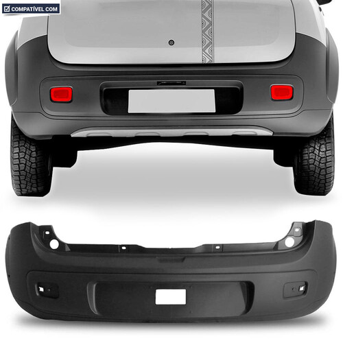 Para-choque Uno Way 2010 a 2014 traseiro cinza - 3417