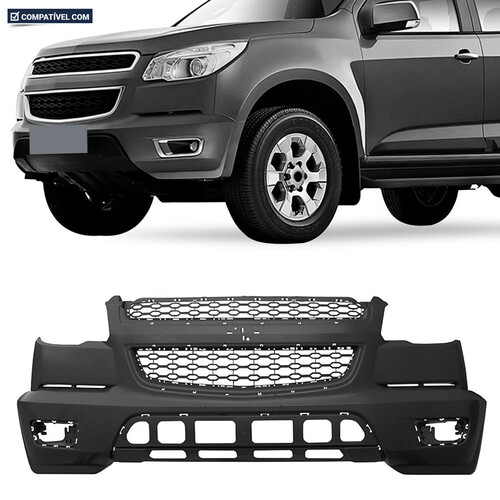 Para-choque S10 2012 a 2016 dianteiro preto grade superior - 1688K