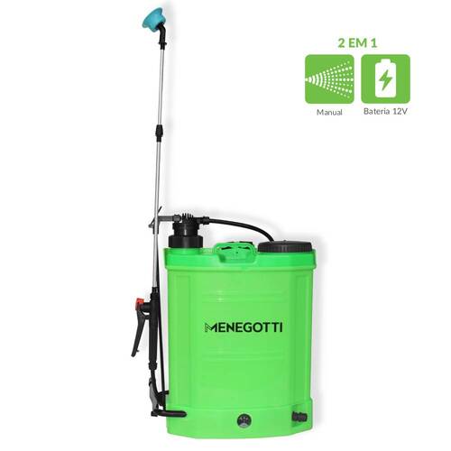 Pulverizador costal a bateria 12V e manual 20L com 3 bicos - MPB 20L  110V/220V