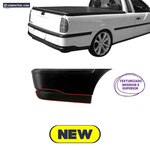 Para-choque Saveiro G3 2003 a 2005 traseiro lado direito preto - 6524 Para-choque Saveiro G3 2003 a 2005 traseiro lado direito preto - 6524