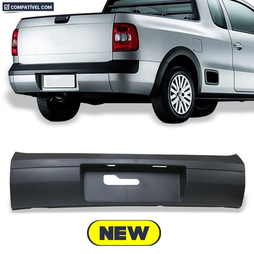 Para-choque Saveiro G5 2008 a 2012 G6 2013 a 2016 traseiro central preto com furo e suporte para sensor - 6361 Para-choque Saveiro G5 2008 a 2012 G6 2013 a 2016 traseiro central preto com furo e suporte para sensor - 6361