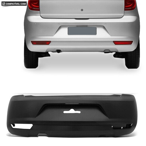 Para-choque Fox 2011 a 2014 traseiro preto com furo de neblina - 6462 Para-choque Fox 2011 a 2014 traseiro preto com furo de neblina - 6462