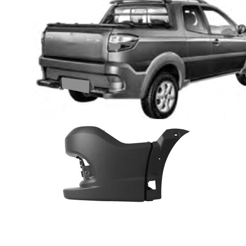 Para-choque Strada Working/Trekk 2014 a 2021 traseiro direito cinza texturizado - 3495 Para-choque Strada Working/Trekk 2014 a 2021 traseiro direito cinza texturizado - 3495