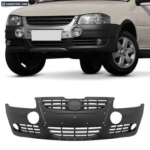 Para-choque Gol G4 Rallye 2006 a 2010 dianteiro preto com furo para farol - 6444