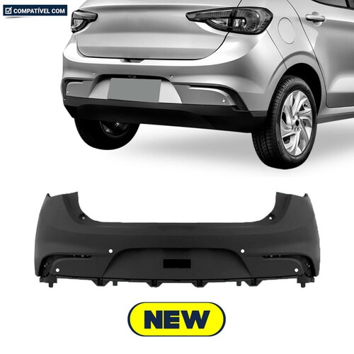 Para-choque Argo 2017 a 2022 traseiro com furo para sensor - 3366