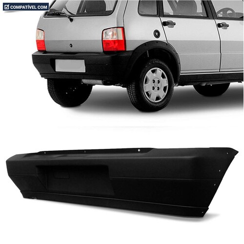 Para-choque Uno Way 2006 a 2008 traseiro preto - 3241