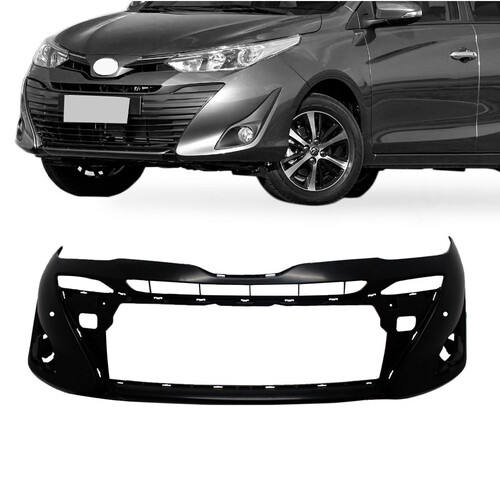 Para-choque Yaris Harch Sedan 2018 a 2021 dianteiro preto com furo para sensor - 7081