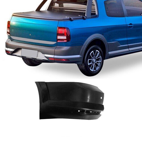 Para-choque Saveiro Cross G7 2016 a 2020 traseiro esquerdo preto liso com furo para sensor - 6695