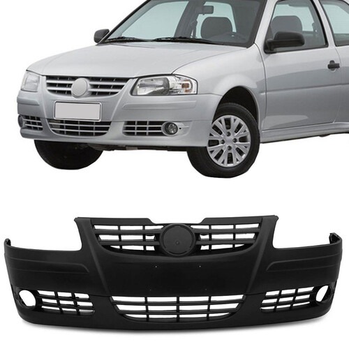 Para-choque Gol Parati Saveiro G4 2005 a 2010 dianteiro preto com furo para farol - 6454