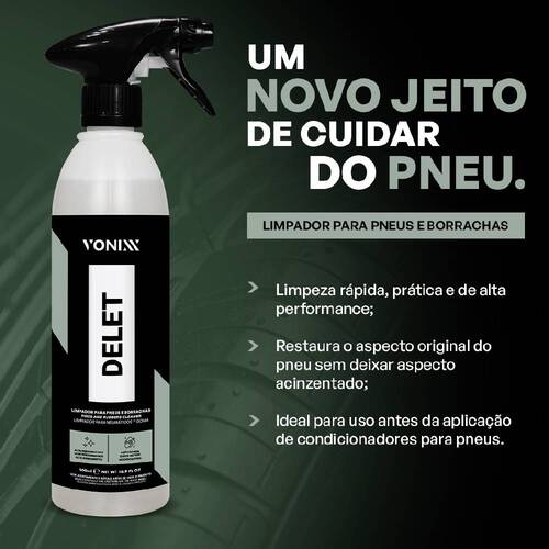 Limpa pneus e borrachas automotivo 500 ml com gatilho - Delet