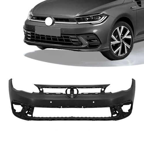 Para-choque Polo 2022 a 2025 dianteiro preto liso com furo para sensor - 6102 Para-choque Polo 2022 a 2025 dianteiro preto liso com furo para sensor - 6102