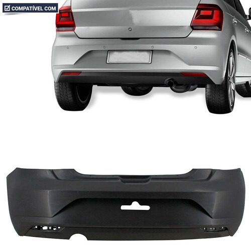 Para-choque Gol G7 2016 a 2018 traseiro preto com refletor - 6609