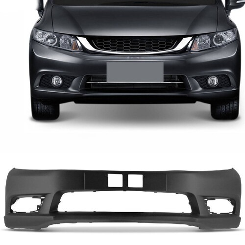 Para-choque Honda Civic 2012 a 2016 dianteiro preto liso com ressalto de placa - 8110 Para-choque Honda Civic 2012 a 2016 dianteiro preto liso com ressalto de placa - 8110