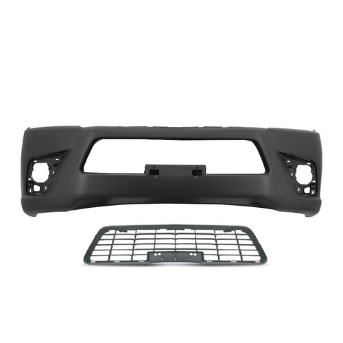 Para-choque Hilux 2015 a 2023 dianteiro preto com grade e cabine simples - 7028