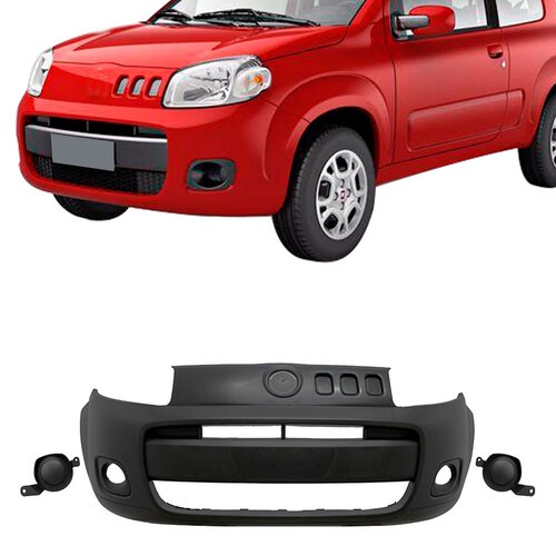Para-choque Uno 2010 a 2014 dianteiro preto texturizado - 3481K