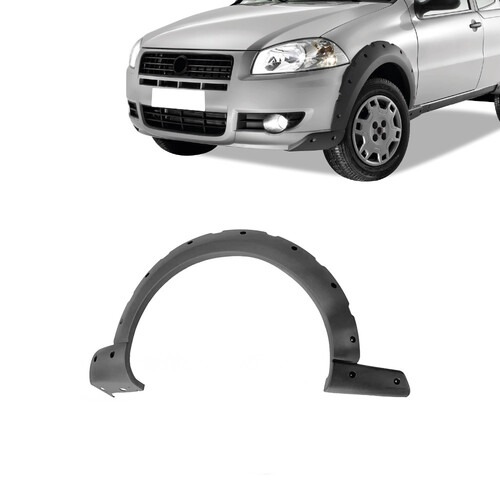 Moldura para-lama Strada Working 2009 a 2013 dianteiro direito cinza texturizado - 3578