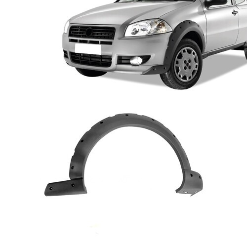 Moldura para-lama Strada Working 2009 a 2013 dianteiro esquerdo cinza texturizado - 3579