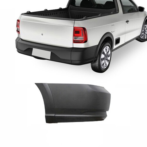 Para-choque Saveiro Robust G7 2016 a 2020 traseiro esquerdo preto texturizado - 6653